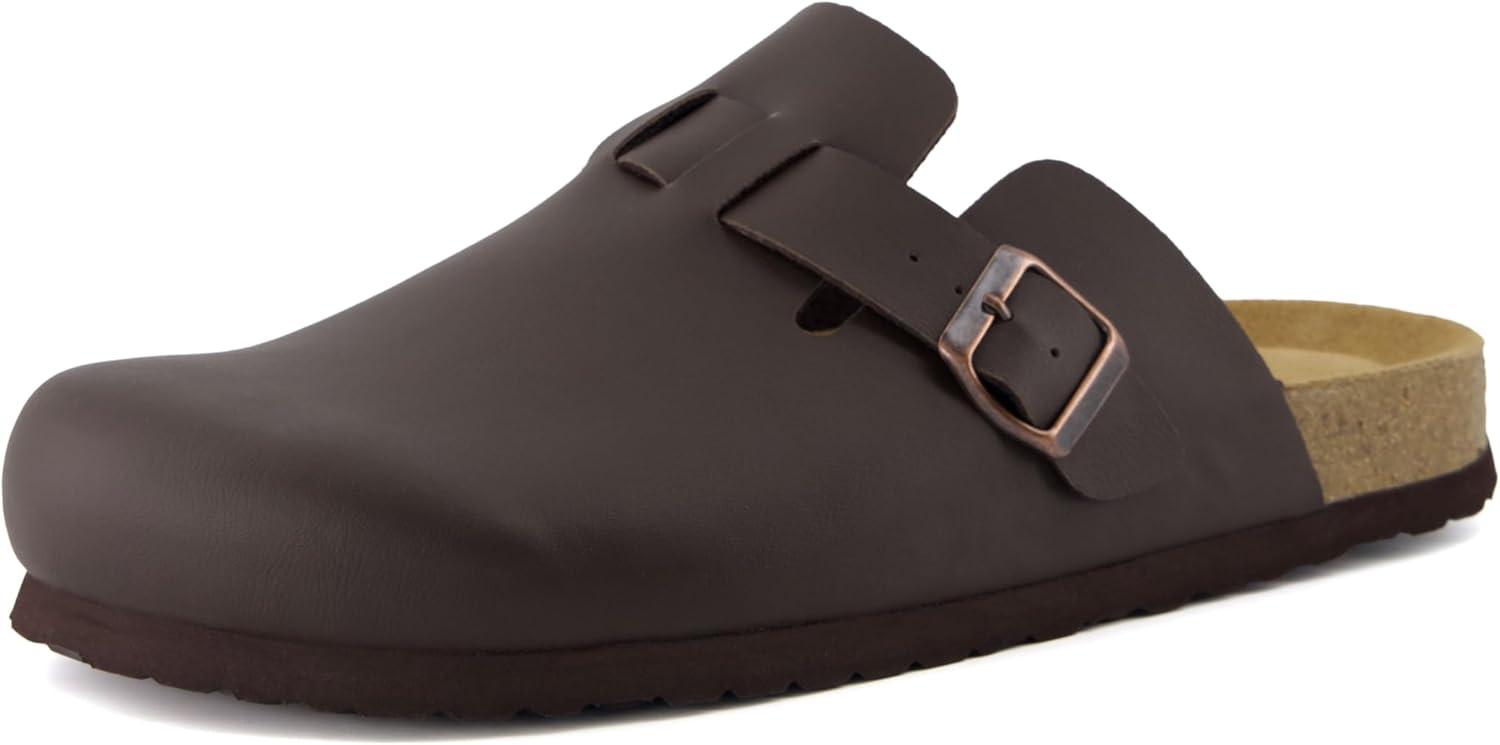 image:imageCUSHIONAIRE Haze Mens Clogs  Comfortable SlipOn Clogs for Men with Arch Support and Cork Suede Footbed  Perfect Potato Shoes for Indoor amp Outdoor UseBrown
