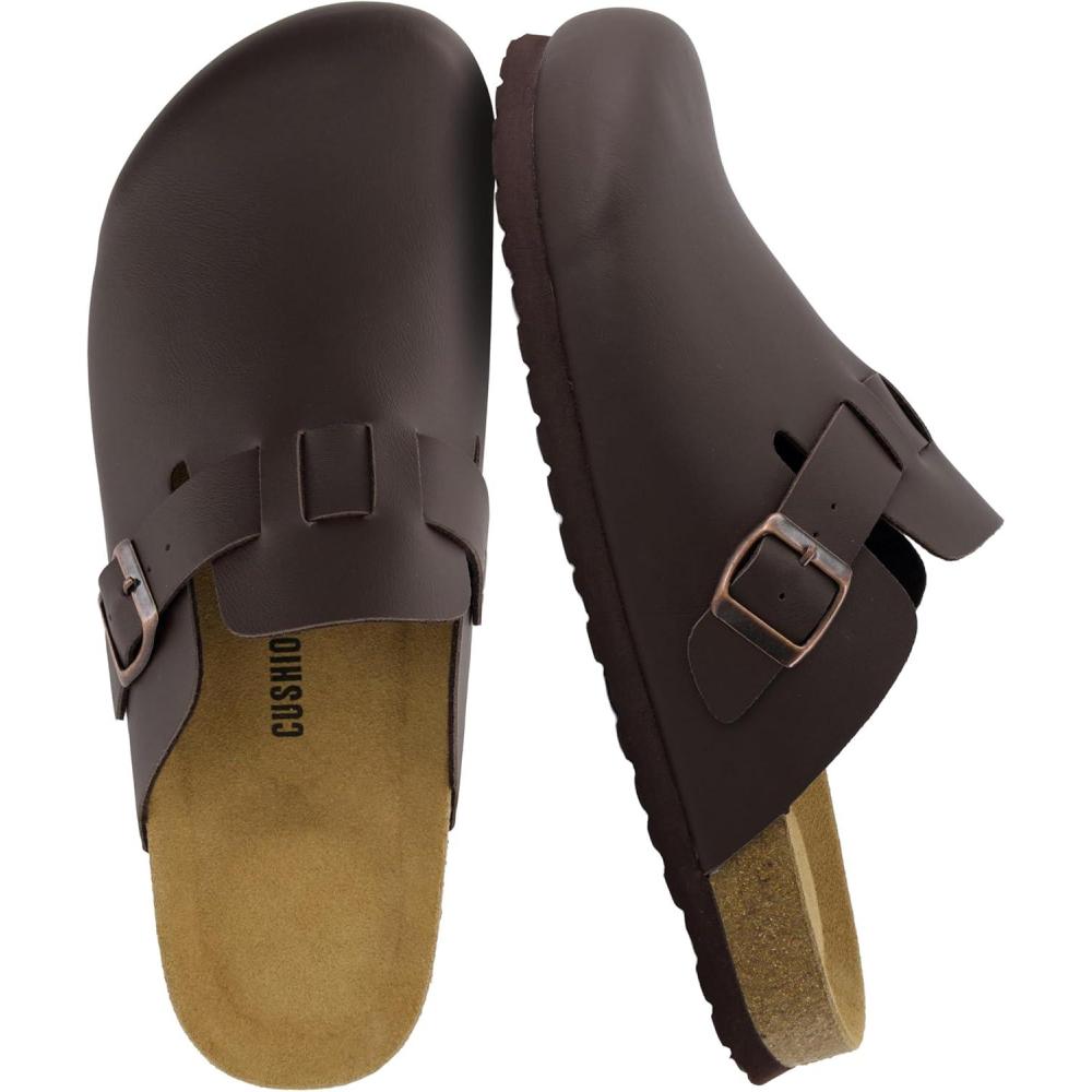 image:imageCUSHIONAIRE Haze Mens Clogs  Comfortable SlipOn Clogs for Men with Arch Support and Cork Suede Footbed  Perfect Potato Shoes for Indoor amp Outdoor UseBrown