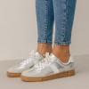 image:imageCUSHIONAIRE Bailey Womens Retro Sneaker Classic Everyday Sneakers for Women with Sleek Rounded Toe and Memory FoamSilver
