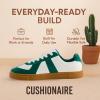 image:imageCUSHIONAIRE Bailey Womens Retro Sneaker Classic Everyday Sneakers for Women with Sleek Rounded Toe and Memory FoamWhiteGreen