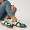 image:imageCUSHIONAIRE Bailey Womens Retro Sneaker Classic Everyday Sneakers for Women with Sleek Rounded Toe and Memory FoamWhiteGreen