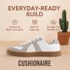 image:imageCUSHIONAIRE Bailey Womens Retro Sneaker Classic Everyday Sneakers for Women with Sleek Rounded Toe and Memory FoamWhiteGrey