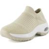 image:imageCUSHIONAIRE Breeze Easy Slip On Womens Sneakers  Casual Everyday Walking Shoes for Women with Breathable Mesh and ComfortTaupeWhite