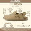 image:imageCUSHIONAIRE Brooklyn Suede Womens Slides Comfortable Clog Mules with Adjustable Buckles  Summer Shoes for WomenBiscuit