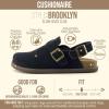 image:imageCUSHIONAIRE Brooklyn Suede Womens Slides Comfortable Clog Mules with Adjustable Buckles  Summer Shoes for WomenBlack