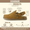 image:imageCUSHIONAIRE Brooklyn Suede Womens Slides Comfortable Clog Mules with Adjustable Buckles  Summer Shoes for WomenChestnut