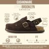 image:imageCUSHIONAIRE Brooklyn Suede Womens Slides Comfortable Clog Mules with Adjustable Buckles  Summer Shoes for WomenChocolate