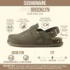 image:imageCUSHIONAIRE Brooklyn Suede Womens Slides Comfortable Clog Mules with Adjustable Buckles  Summer Shoes for WomenMoss