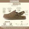 image:imageCUSHIONAIRE Brooklyn Suede Womens Slides Comfortable Clog Mules with Adjustable Buckles  Summer Shoes for WomenTaupe