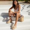 image:imageCUSHIONAIRE Carmen Platform Womens Sandals Comfortable Slip On Espadrille Sandals for Women with Memory FoamNatural
