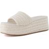 image:imageCUSHIONAIRE Carmen Platform Womens Sandals Comfortable Slip On Espadrille Sandals for Women with Memory FoamOffwhite