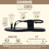 image:imageCUSHIONAIRE Corfu Flat Sandals for Women  Strappy Design with Toe Loop and Adjustable Ankle Strap  Lightweight Summer Dress SandalBlack