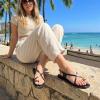 image:imageCUSHIONAIRE Corfu Flat Sandals for Women  Strappy Design with Toe Loop and Adjustable Ankle Strap  Lightweight Summer Dress SandalBlack