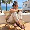 image:imageCUSHIONAIRE Corfu Flat Sandals for Women  Strappy Design with Toe Loop and Adjustable Ankle Strap  Lightweight Summer Dress SandalBurgundy