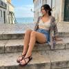image:imageCUSHIONAIRE Corfu Flat Sandals for Women  Strappy Design with Toe Loop and Adjustable Ankle Strap  Lightweight Summer Dress SandalBurgundy