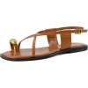 image:imageCUSHIONAIRE Corfu Flat Sandals for Women  Strappy Design with Toe Loop and Adjustable Ankle Strap  Lightweight Summer Dress SandalCognac