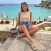 image:imageCUSHIONAIRE Corfu Flat Sandals for Women  Strappy Design with Toe Loop and Adjustable Ankle Strap  Lightweight Summer Dress SandalWhite