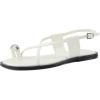 image:imageCUSHIONAIRE Corfu Flat Sandals for Women  Strappy Design with Toe Loop and Adjustable Ankle Strap  Lightweight Summer Dress SandalWhite