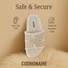 image:imageCUSHIONAIRE Cuddle Fur Slippers for Women Faux Shearling Slide Sandal Memory Foam Wide Widths AvailableSand