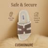 image:imageCUSHIONAIRE Cuddle Fur Slippers for Women Faux Shearling Slide Sandal Memory Foam Wide Widths AvailableTaupe