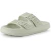 image:imageCUSHIONAIRE Fame Pillow Recovery Sandals for Women Adjustable Double Buckle Waterproof EVA Cloud Slides for WomenAloe