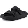 image:imageCUSHIONAIRE Fame Pillow Recovery Sandals for Women Adjustable Double Buckle Waterproof EVA Cloud Slides for WomenBlack