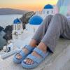 image:imageCUSHIONAIRE Fame Pillow Recovery Sandals for Women Adjustable Double Buckle Waterproof EVA Cloud Slides for WomenBlue