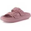 image:imageCUSHIONAIRE Fame Pillow Recovery Sandals for Women Adjustable Double Buckle Waterproof EVA Cloud Slides for WomenBlush