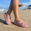 image:imageCUSHIONAIRE Fame Pillow Recovery Sandals for Women Adjustable Double Buckle Waterproof EVA Cloud Slides for WomenBlush