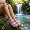 image:imageCUSHIONAIRE Fame Pillow Recovery Sandals for Women Adjustable Double Buckle Waterproof EVA Cloud Slides for WomenBlush