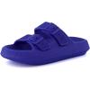 image:imageCUSHIONAIRE Fame Pillow Recovery Sandals for Women Adjustable Double Buckle Waterproof EVA Cloud Slides for WomenBright Blue