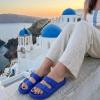 image:imageCUSHIONAIRE Fame Pillow Recovery Sandals for Women Adjustable Double Buckle Waterproof EVA Cloud Slides for WomenBright Blue