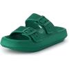 image:imageCUSHIONAIRE Fame Pillow Recovery Sandals for Women Adjustable Double Buckle Waterproof EVA Cloud Slides for WomenEmerald