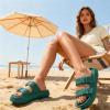 image:imageCUSHIONAIRE Fame Pillow Recovery Sandals for Women Adjustable Double Buckle Waterproof EVA Cloud Slides for WomenEmerald