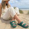 image:imageCUSHIONAIRE Fame Pillow Recovery Sandals for Women Adjustable Double Buckle Waterproof EVA Cloud Slides for WomenEmerald