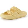 image:imageCUSHIONAIRE Fame Pillow Recovery Sandals for Women Adjustable Double Buckle Waterproof EVA Cloud Slides for WomenGolden