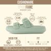 image:imageCUSHIONAIRE Fame Pillow Recovery Sandals for Women Adjustable Double Buckle Waterproof EVA Cloud Slides for WomenGreen