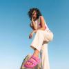 image:imageCUSHIONAIRE Fame Pillow Recovery Sandals for Women Adjustable Double Buckle Waterproof EVA Cloud Slides for WomenHot Pink