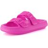 image:imageCUSHIONAIRE Fame Pillow Recovery Sandals for Women Adjustable Double Buckle Waterproof EVA Cloud Slides for WomenHot Pink