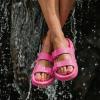 image:imageCUSHIONAIRE Fame Pillow Recovery Sandals for Women Adjustable Double Buckle Waterproof EVA Cloud Slides for WomenHot Pink