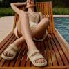 image:imageCUSHIONAIRE Fame Pillow Recovery Sandals for Women Adjustable Double Buckle Waterproof EVA Cloud Slides for WomenKhaki