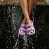 image:imageCUSHIONAIRE Fame Pillow Recovery Sandals for Women Adjustable Double Buckle Waterproof EVA Cloud Slides for WomenLavender