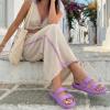 image:imageCUSHIONAIRE Fame Pillow Recovery Sandals for Women Adjustable Double Buckle Waterproof EVA Cloud Slides for WomenLavender