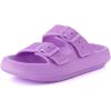 image:imageCUSHIONAIRE Fame Pillow Recovery Sandals for Women Adjustable Double Buckle Waterproof EVA Cloud Slides for WomenLavender