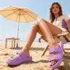 image:imageCUSHIONAIRE Fame Pillow Recovery Sandals for Women Adjustable Double Buckle Waterproof EVA Cloud Slides for WomenLavender