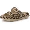 image:imageCUSHIONAIRE Fame Pillow Recovery Sandals for Women Adjustable Double Buckle Waterproof EVA Cloud Slides for WomenLeopard
