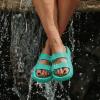 image:imageCUSHIONAIRE Fame Pillow Recovery Sandals for Women Adjustable Double Buckle Waterproof EVA Cloud Slides for WomenMint