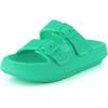 image:imageCUSHIONAIRE Fame Pillow Recovery Sandals for Women Adjustable Double Buckle Waterproof EVA Cloud Slides for WomenMint