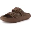 image:imageCUSHIONAIRE Fame Pillow Recovery Sandals for Women Adjustable Double Buckle Waterproof EVA Cloud Slides for WomenMocha