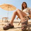 image:imageCUSHIONAIRE Fame Pillow Recovery Sandals for Women Adjustable Double Buckle Waterproof EVA Cloud Slides for WomenMocha